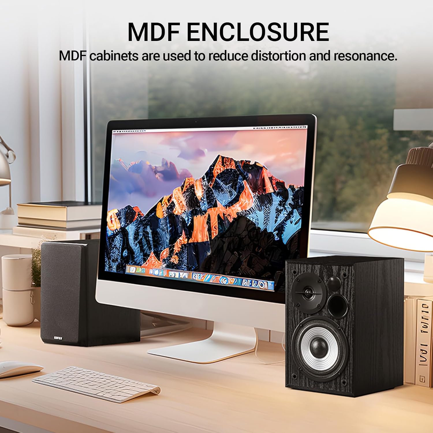 Edifier R990BT Bluetooth Computer Speakers - 2.0 Active Bookshelf Speaker - Powered Studio Monitor for PC Smartphone Tablet - MDF Enclosure - 24W RMS (Pair)
