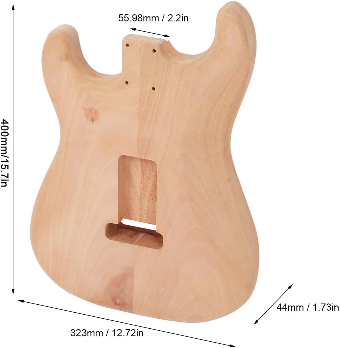 Unfinished Electric Guitar Body Blank - DIY Replacement Wooden Barrel for Electric Guitar Building, Custom Paint & Professional Upgrade (GSB09)