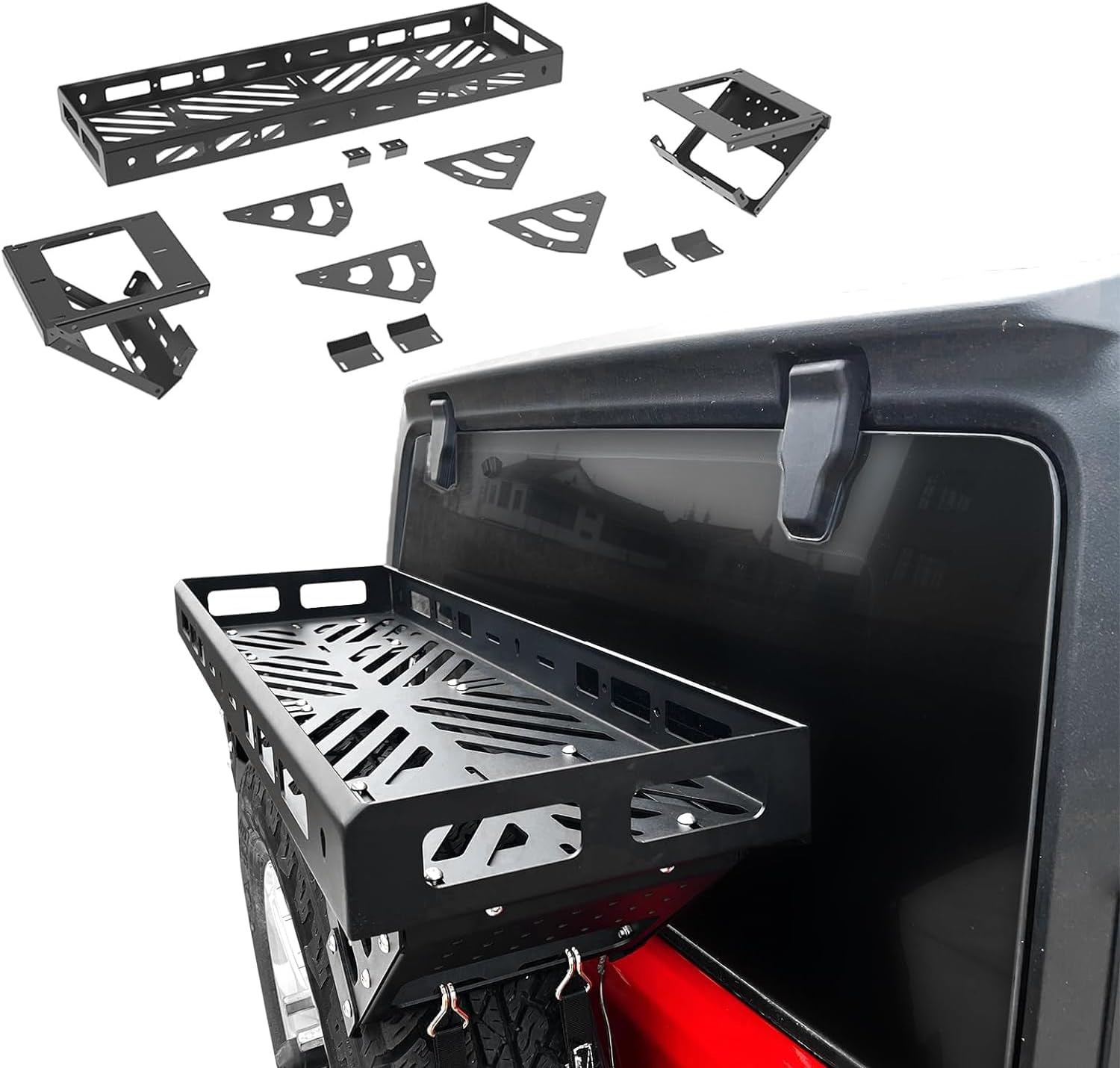 Spare Tire Mount Cargo Basket Storage Compatible with 32