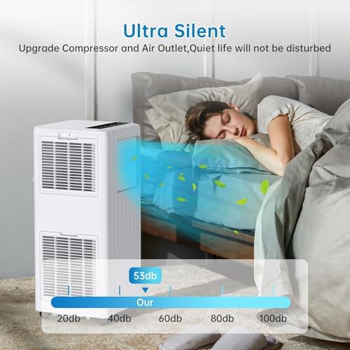 8,000 BTU Portable Air Conditioners, 3 In 1 Portable AC Unit With Fast Cooling/Dehumidifier/Fan,Energy Saving/Remote Control/24Hrs Timer for Bedroom,Dorms,Ndoor Room