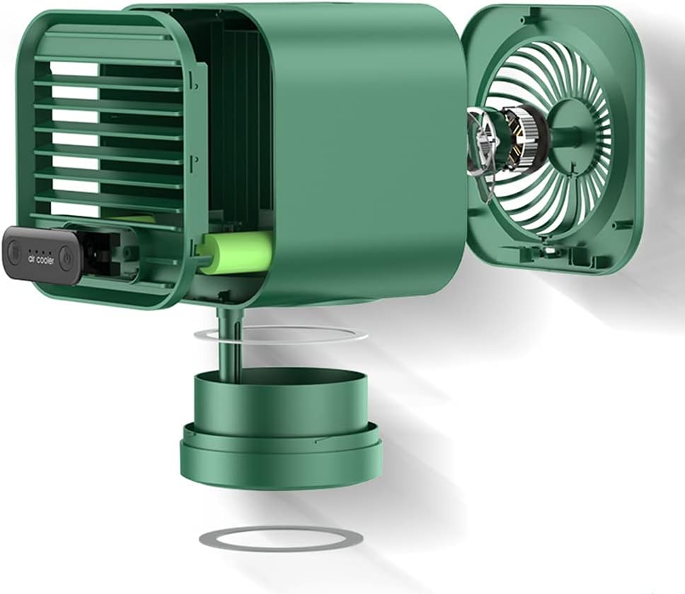 Mini Portable 2 In 1 Air Conditioner Humidifier, Usb Powered Cooling Fan, Three-speed Adjustable Humidification, 2000mah Lithium Battery, Silent, Office Home Desktop Cooling (Pink)