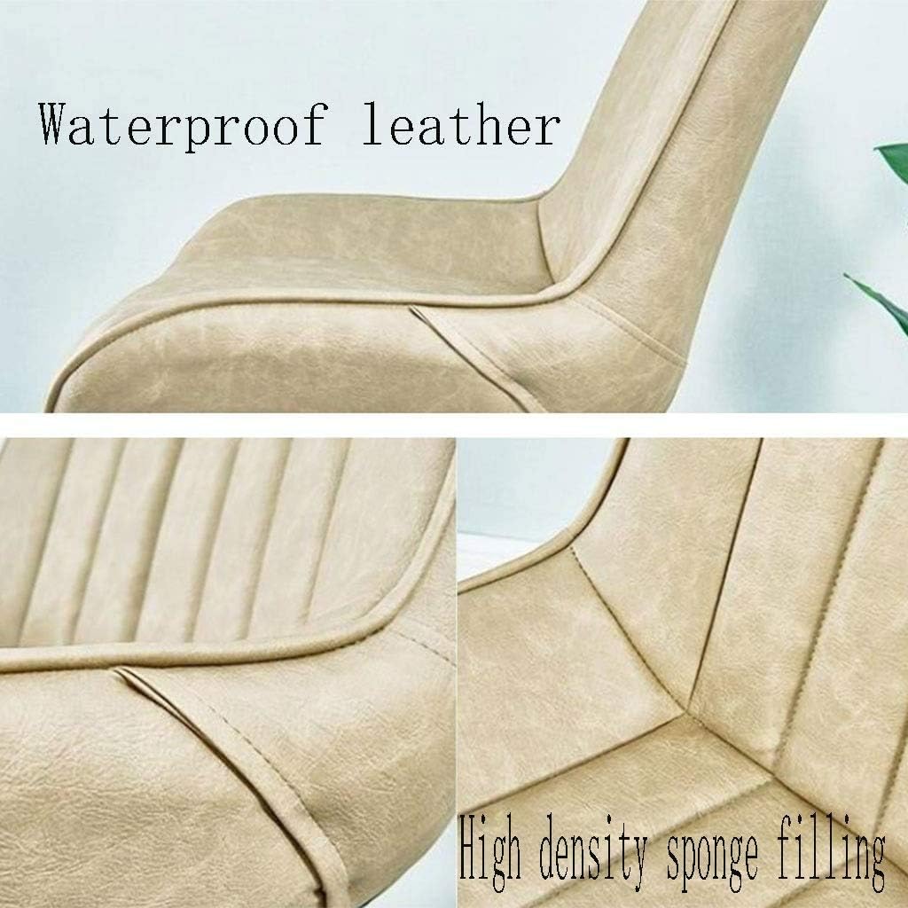 Dining Chair Kitchen Dining Room Furniture Chairs Set of 2 Leather Dining Chairs Soft Seat Metal Non-Slip Feet Kitchen Chairs for Computer Work Chair Learning Home Office Chair (Color : A)