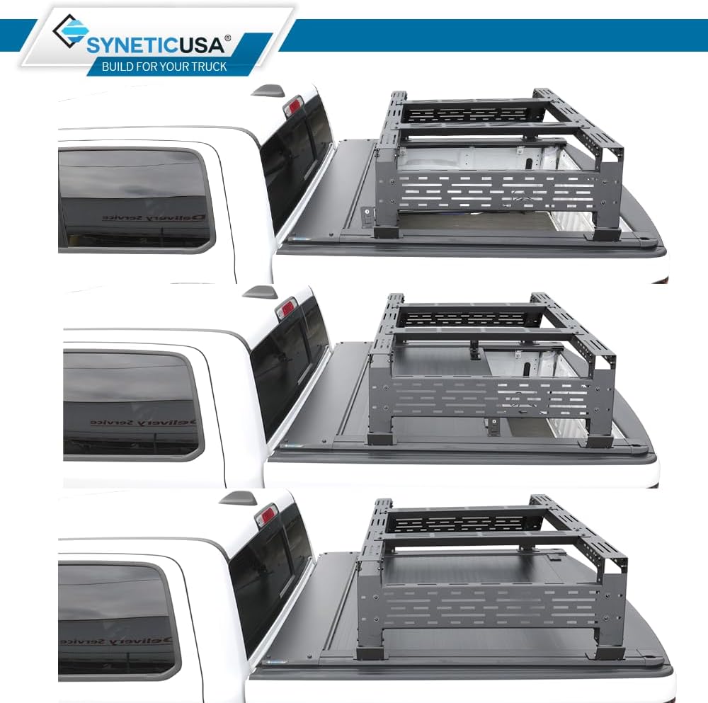 Syneticusa Retractable Hard Tonneau Cover with Rack Fits 2022-2026 Ford Maverick 4'6