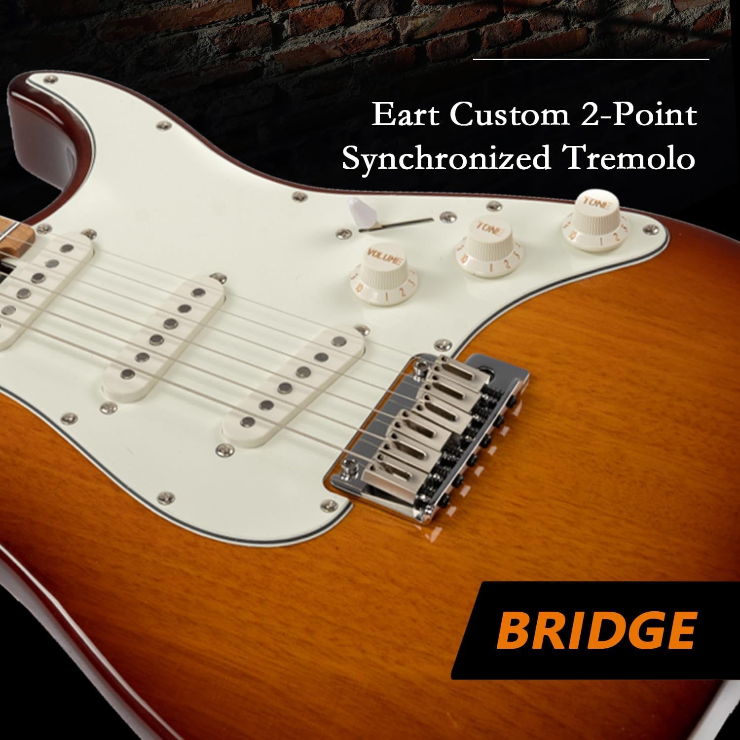 EART NK-VS60 6 String Solid Body Electric Guitar,Roasted Mahogany Body, Full-Size Electric Guitar Alnico-V Pickups, Tremolo System Electric Guitars