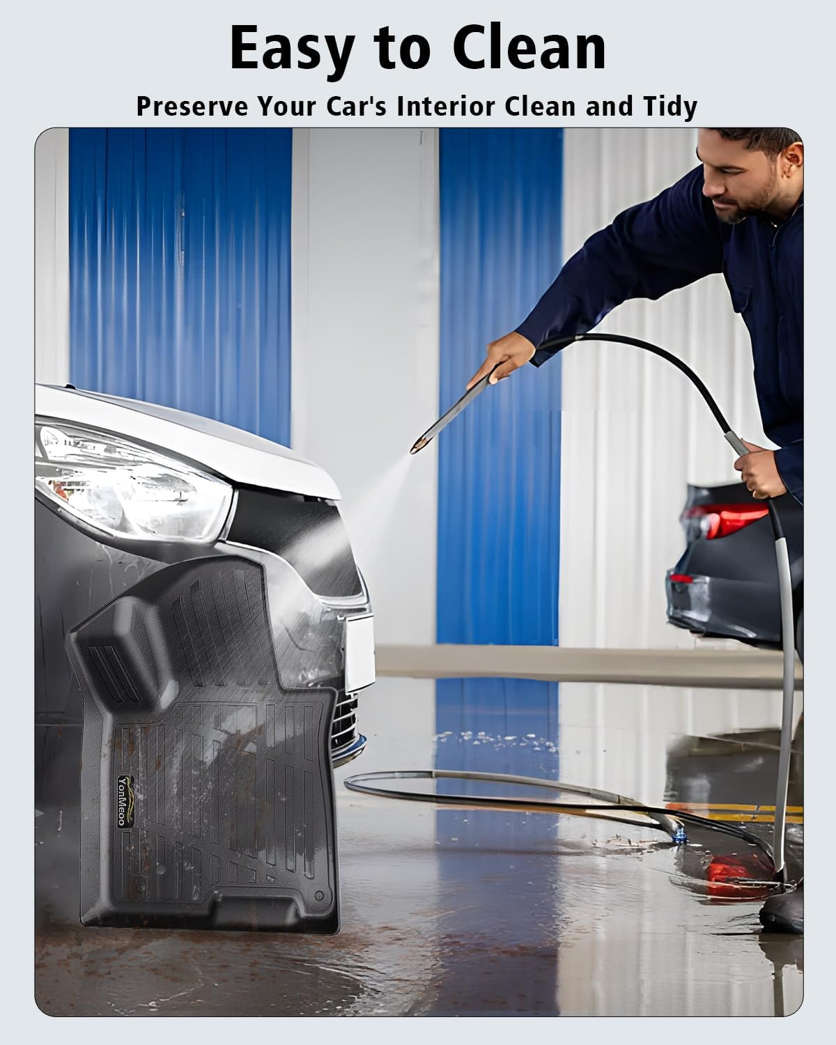 Floor Mats Custom for Hyundai Tucson 2022-2025 2026 Fuel (Not for Hybrid) Trunk Mat with Backrest Mat All Weather TPE Full Set Liners Cargo Protector & Door Sill Guards for Tucson Accessories, Black