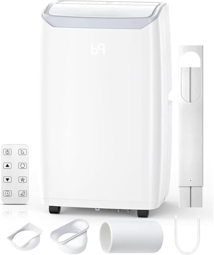 14000 BTU Portable Air Conditioner with Cooling, Heating, Dehumidifier, 24H Timer, Remote Control, Cools Rooms up to 750 Sq. Ft, Air Cooling Fan for Home and Office, White