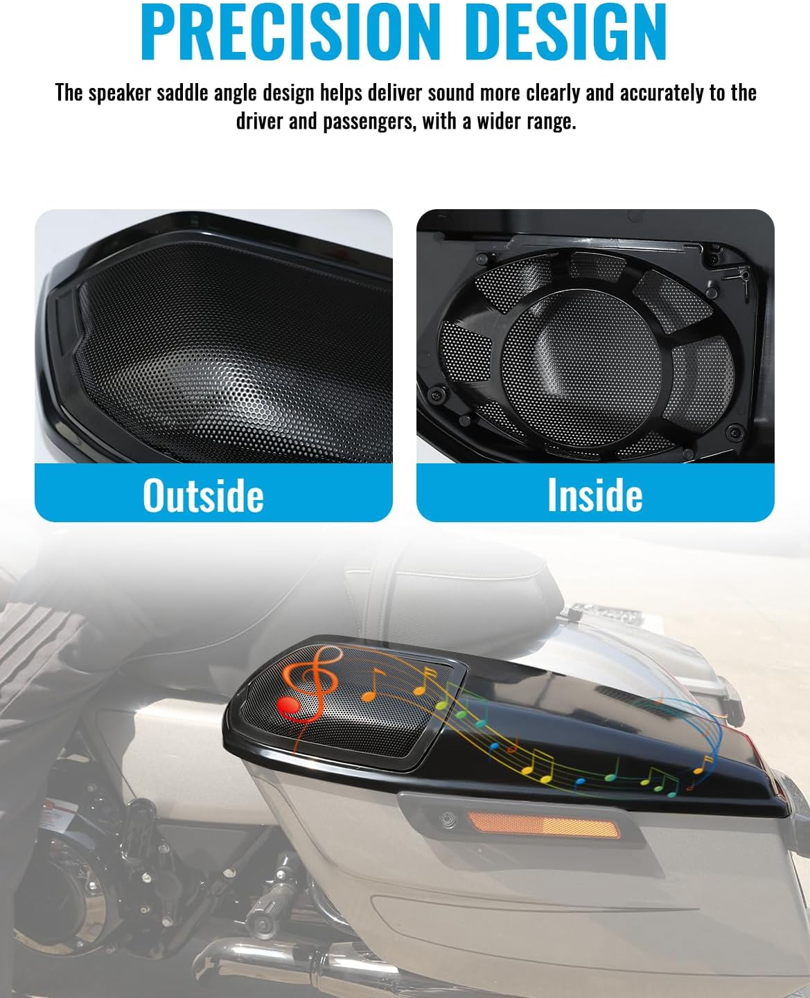 6x9'' Saddlebag Speaker Lids w/Sealing Strip for Harley Touring Road Glide Street Glide FLHXSE 2023-2025,CVO Road Glide ST FLTRXSTSE,FLTRXSE ,Street Glide Ultra FLHXU 2024-2025 Accessories,Matte Black