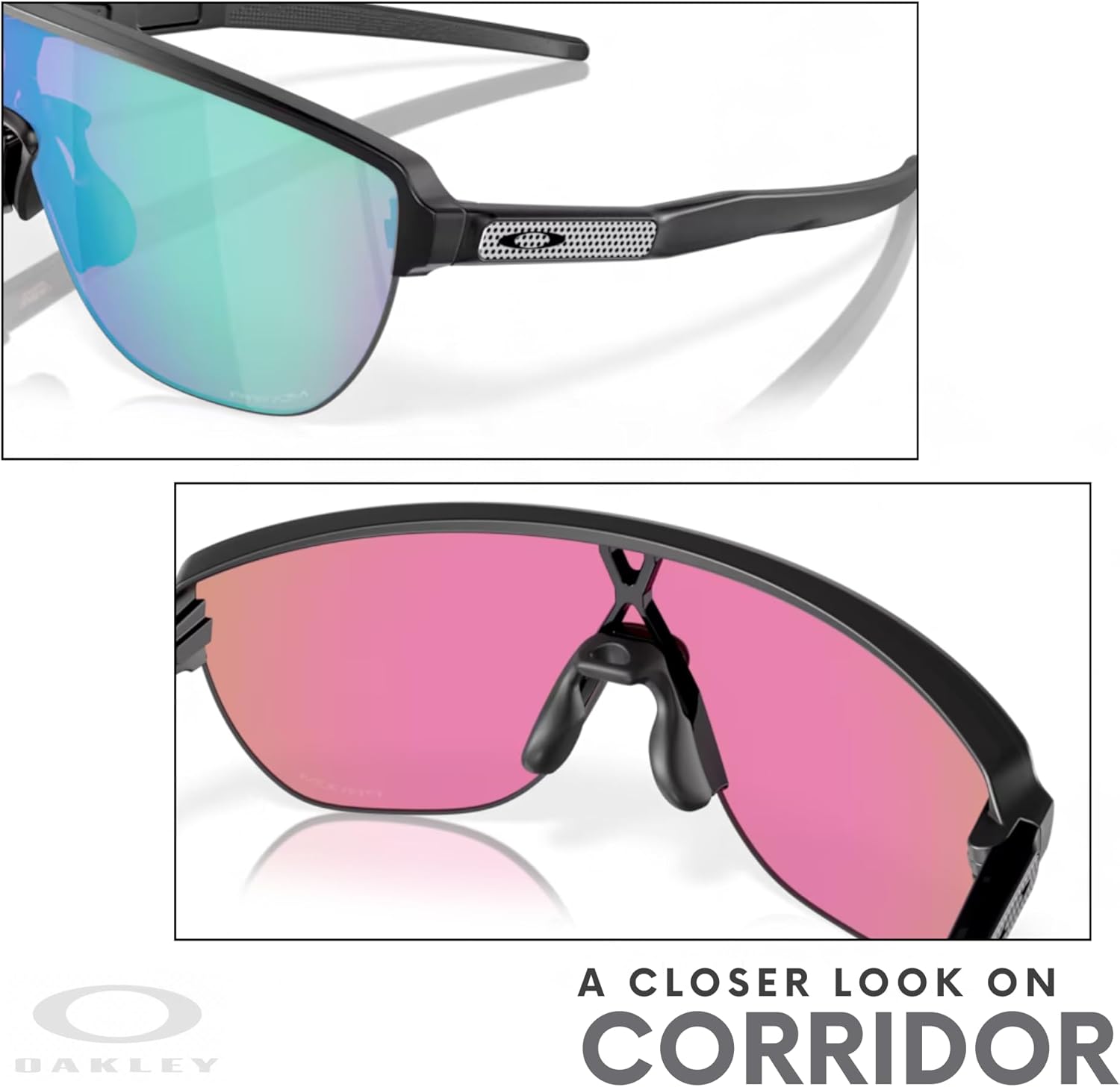 OAKLEY OO9248 Corridor Shield Wide High Bridge Sunglasses for Men+ Bundle Accessory Leash Kit, Microfiber Pouch