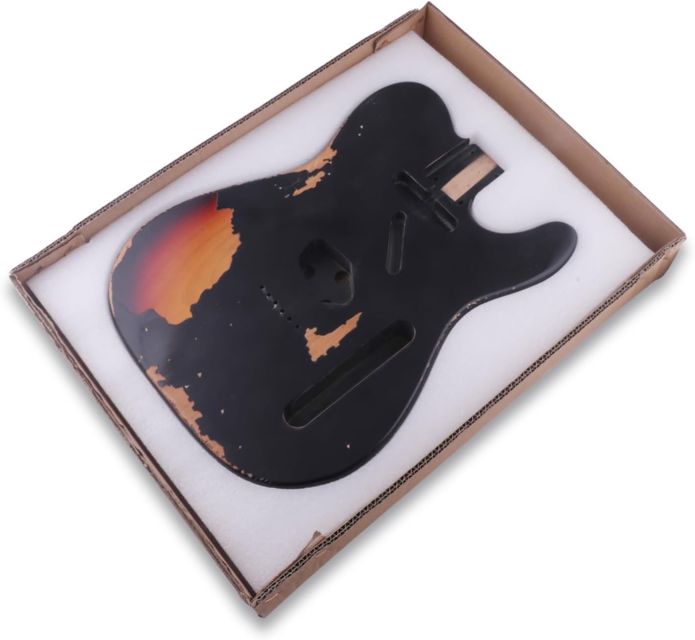 Sunsmile Relic Electric Guitar Body TL Style Nitro Top Alder Wood DIY Guitar Body S-S Route Relic Black.