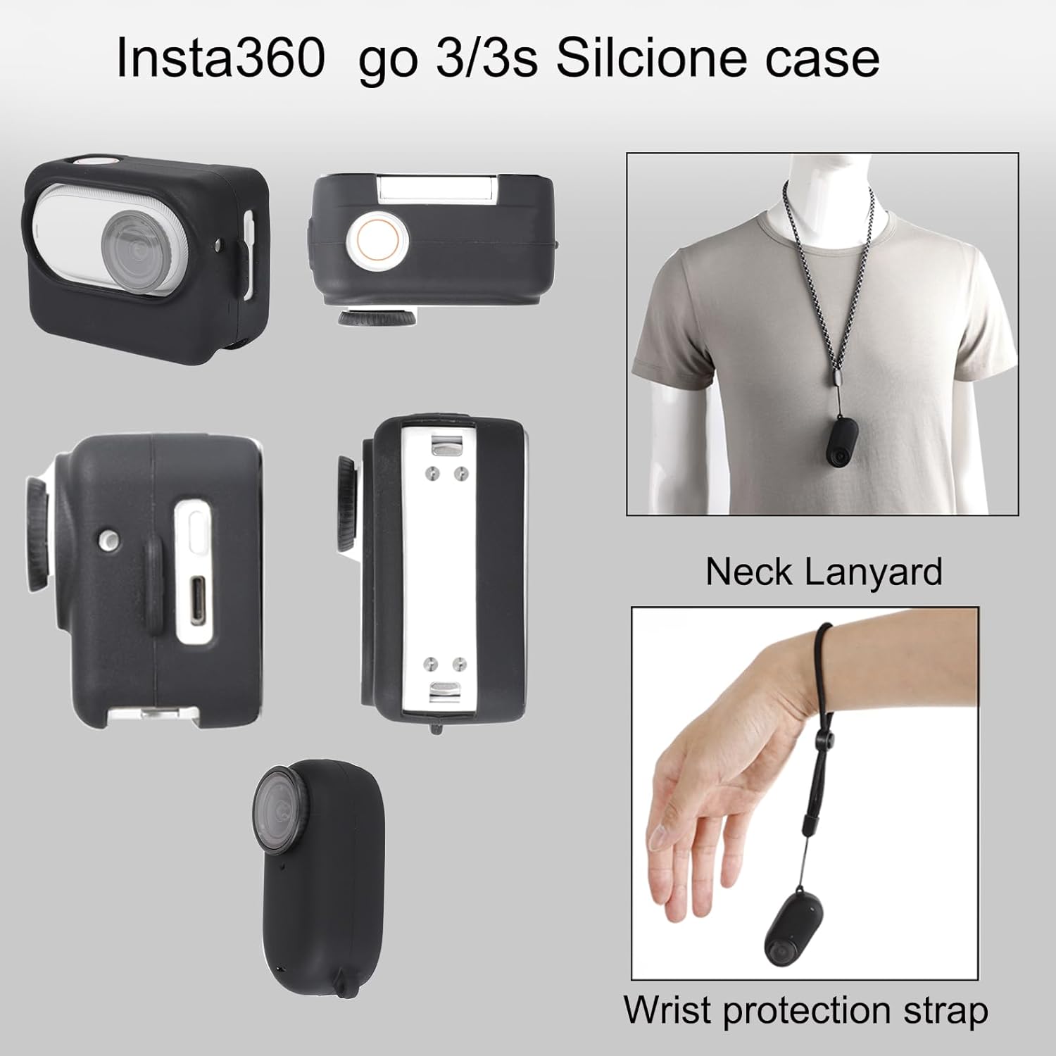 PellKing Accessories Kit for insta360 3/3S,Include Carrying Case with Handle,Selfie Stick,Chest Strap,Head Strap,Backpack Strap,Wrist Strap,Magnetic Mount,Handlebar Clamp,Screen Protector,and Other