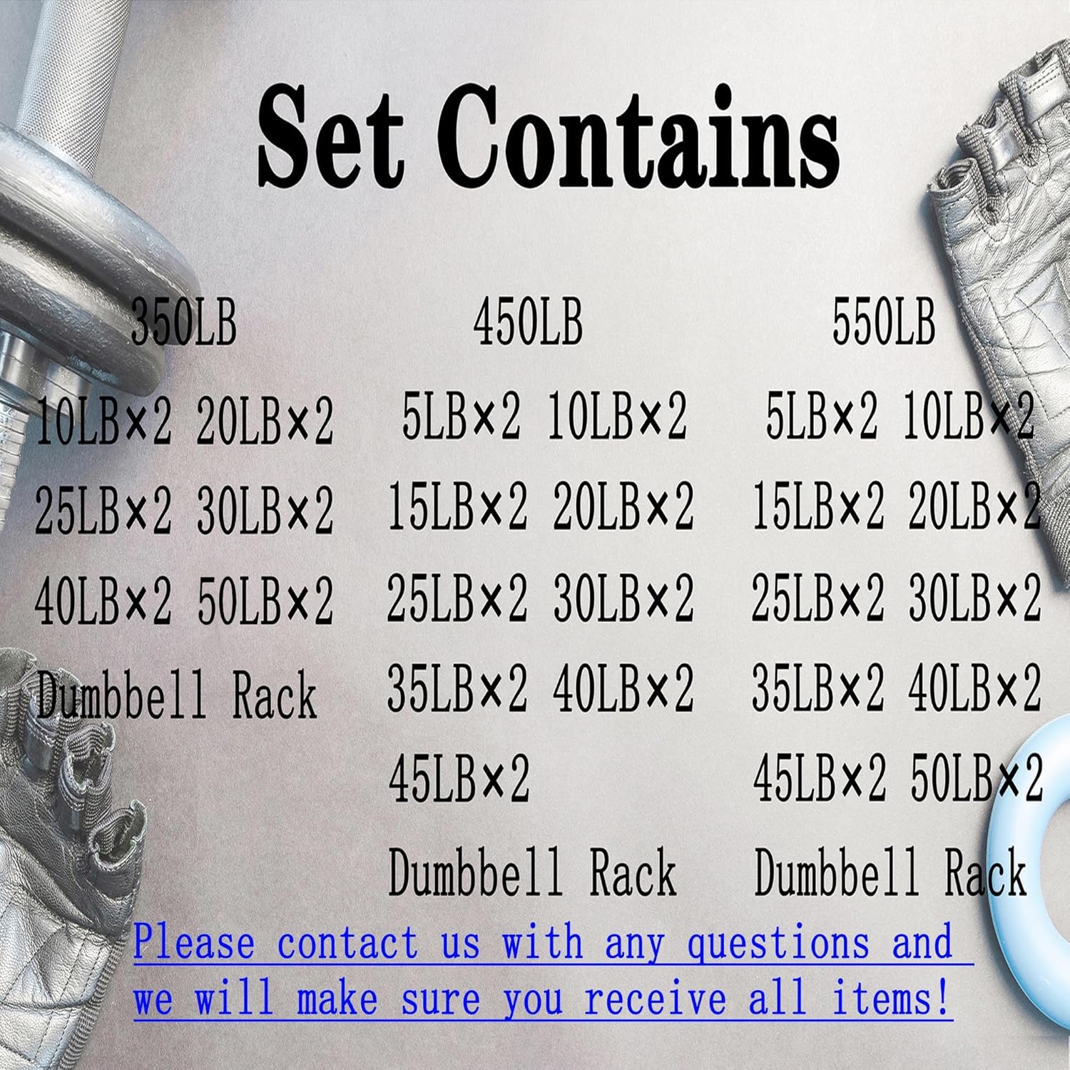 550LB 450LB 350LB Dumbbell Set with Rack Rubber Hex Weights for Home Gym Durable Construction Convenient Storage Space Saving Design Complete Weight Set Barbell Coated for Exercise Training