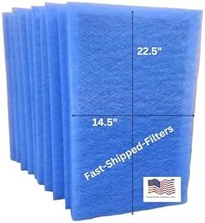 Fast-Shipped-Filters 10 Pack 16x25 Replacement Filter Pads Compatible with PremierOne Pure Flo MS-1625 Air Cleaner Refill Blue (10, Blue, 16x25)