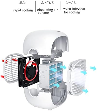 Portable Air Conditioners Fan – Evaporative Air Cooler Cooling Fan with Stepless Speed Regulation, Personal Table Air Conditioners Fan for Bedroom Office Camping (Color : Yellow)