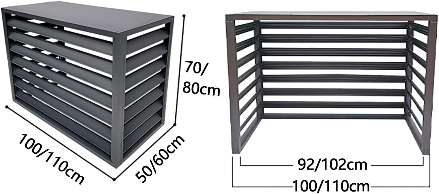 Outdoor Privacy Screen Air Conditioner Cover for Outside Units, Aluminum All Weather Protective Cover, Outdoor AC Unit Cover Trash Can Enclosure Free Standing Flower Stand Garden F