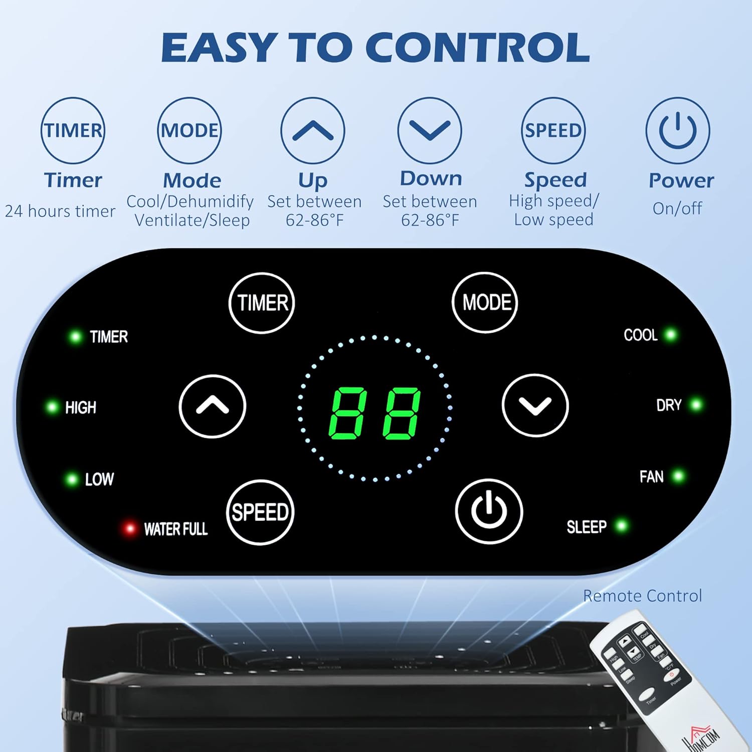 GOWE 8,000 BTU Portable Air Conditioner Evaporative Cooler, Black