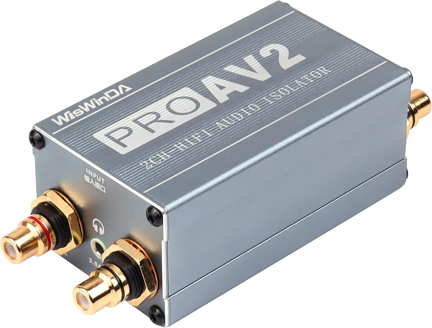 Pro 2Channels RCA Noise Filter Hum Eliminator Ground Loop Isolator (No Affect Bass) for HiFi Stereo Home Theater Car Audio Player (Silver-Gray (2CH HiFi Stereo RCA))