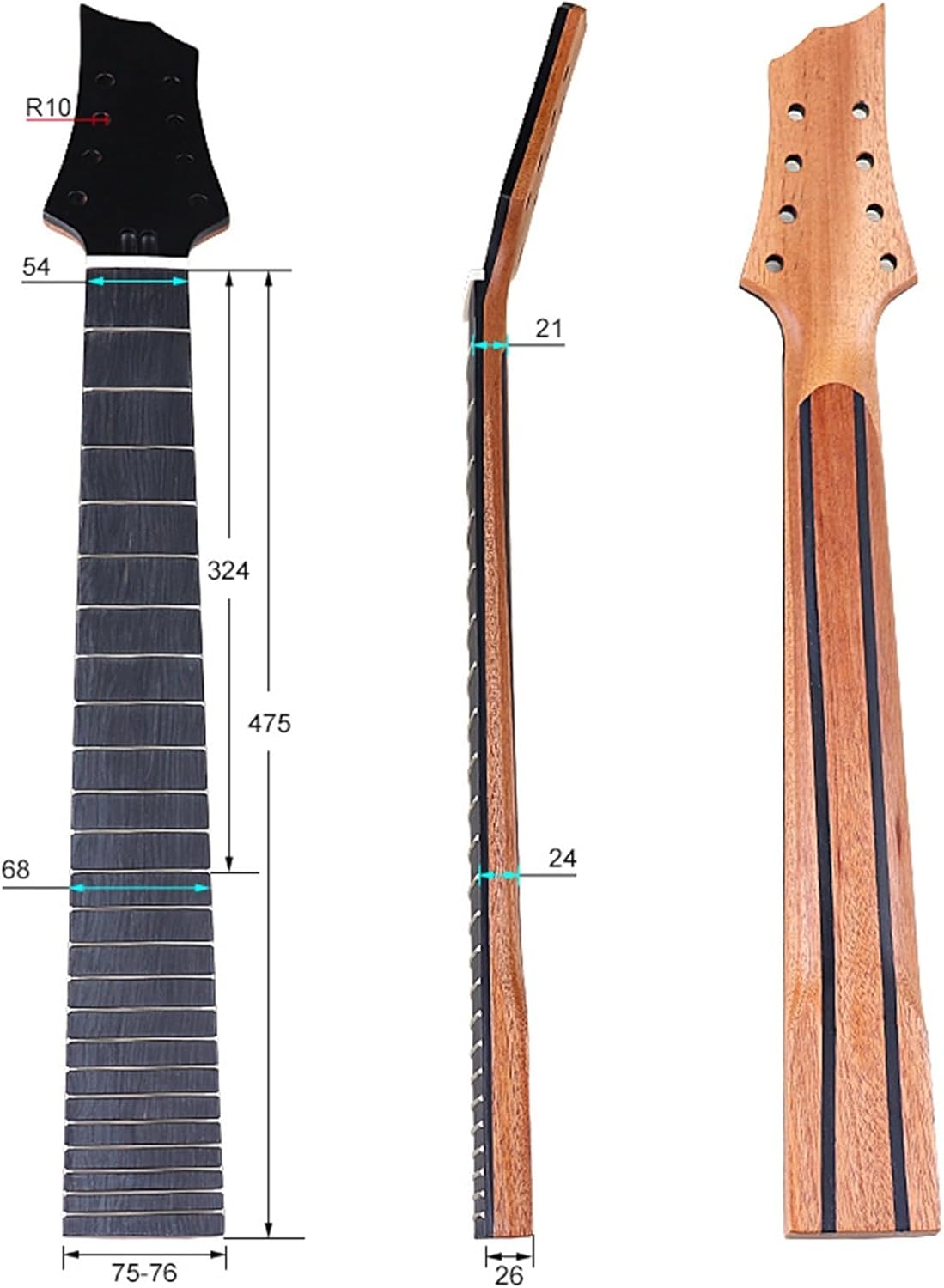 Replacement Guitar Neck 8-string Neck 8-string Electric Guitar Neck Matte Double Adjustment Maple Neck Modification DIY Guitar Accessories