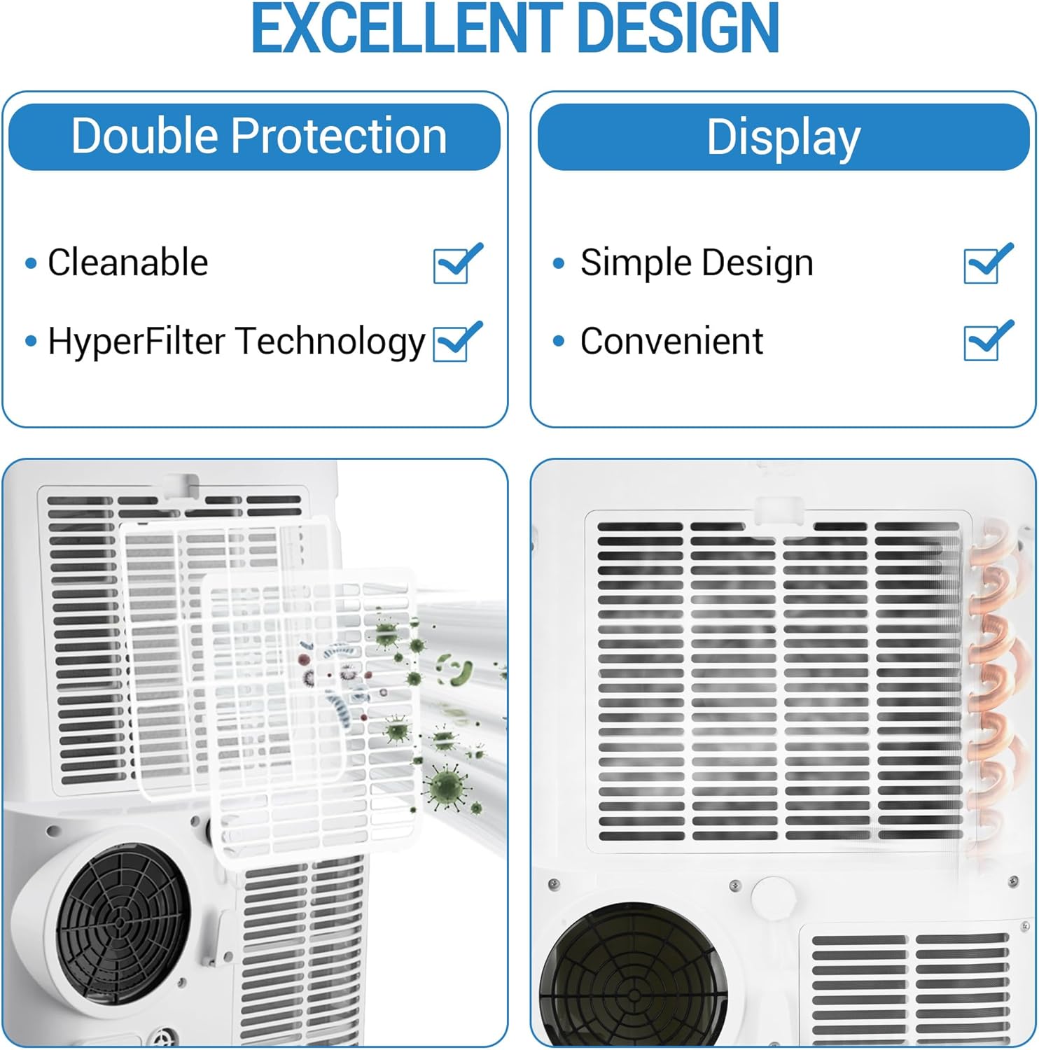 GarveeLife 14000 BTU Portable Air Conditioners with Remote Control, 3-in-1 Free Standing Cooling AC Unit with Fan & Dehumidifier, Cools Room up to 750 sq.ft, Smart/Sleep Mode, 3 Speed, 24H Timer