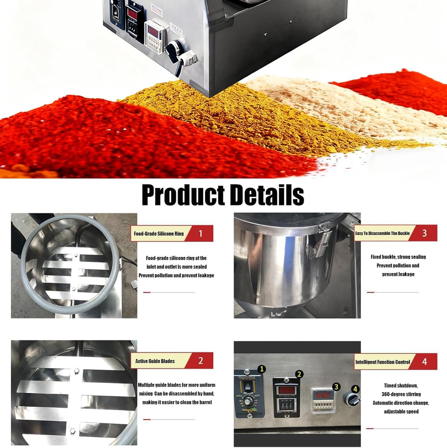 Granual Mixing Machine - Dry Powder Mixer, Laboratory Stainless Steel Dry Powder Drum Mixer, Blender Machine for Powder, 360° Rotation Feed Mixer 10L (20L)