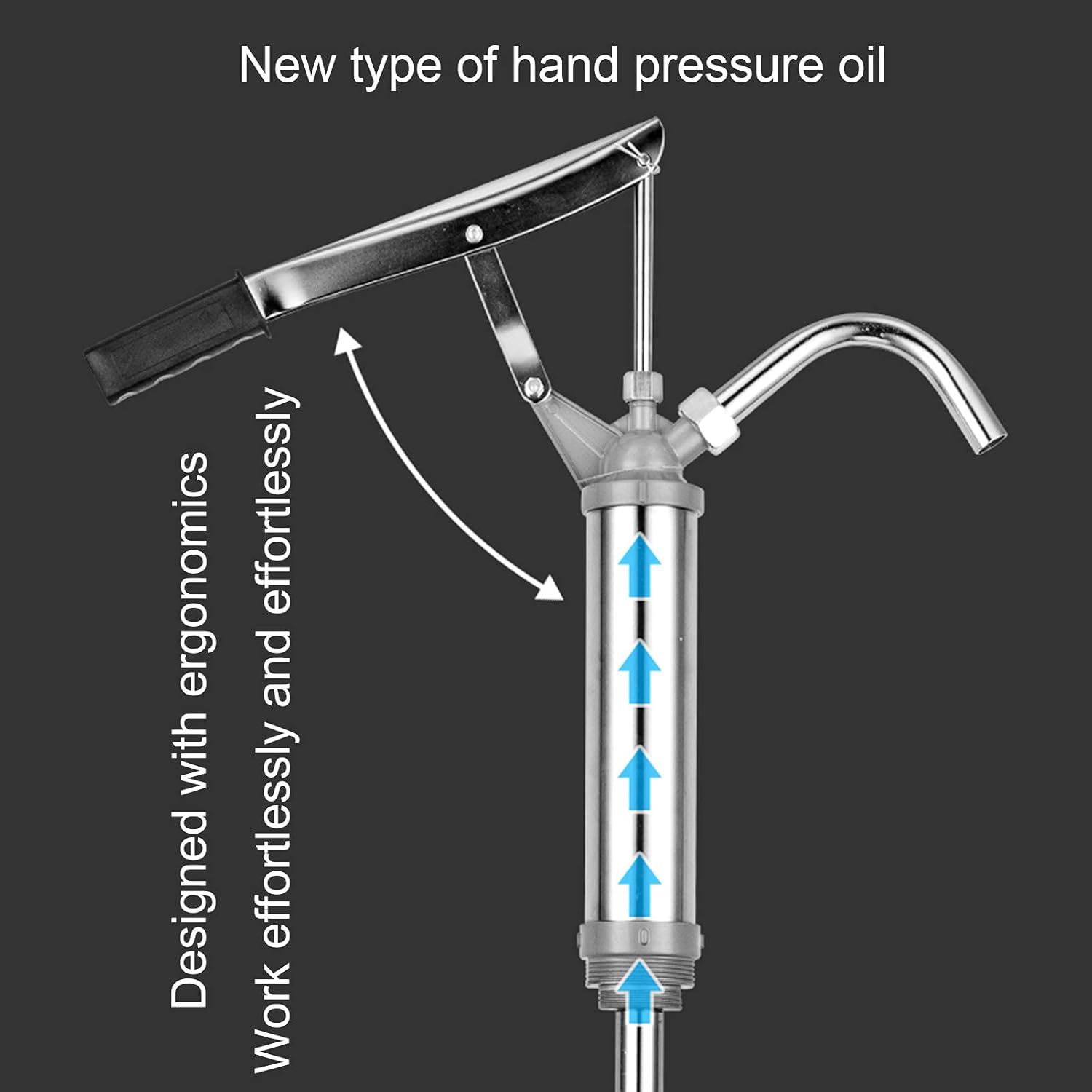 Hand Tool Heavy-Duty Lever Pump Fuel delivery Pump, Aluminum Alloy Barrel Type Retractable Fuel Drum Pump, Used for Sending, Diesel, lubricating Oil and Other Barrel Pump Tools