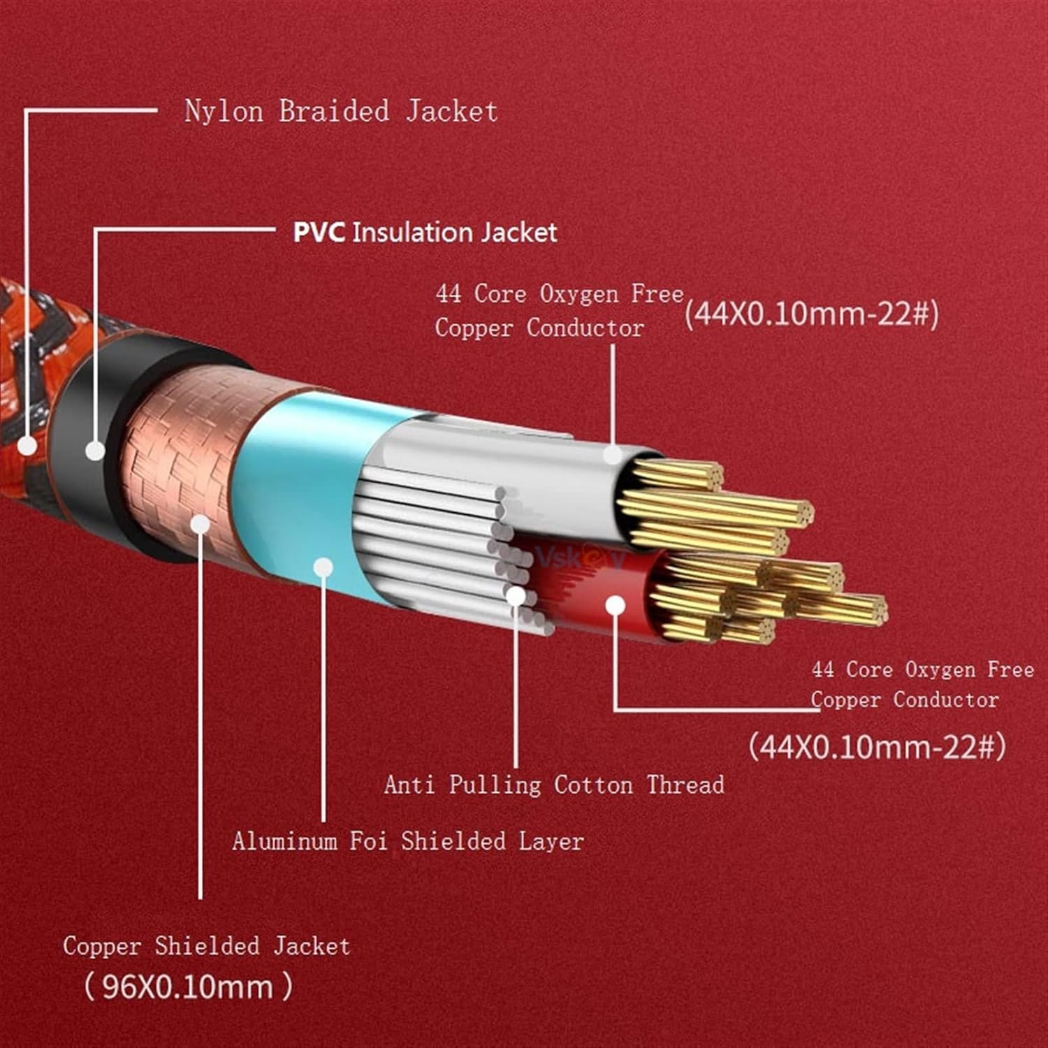 Guitar Cable 1/4''6.35mm Male to 3.5mm Female Output Stereo Cable for Mixer Amplifier Guitar Cord (Color : A, Size : 8M)