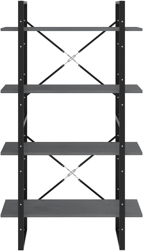 4-Tier Industrial Grey Bookcase 55.1