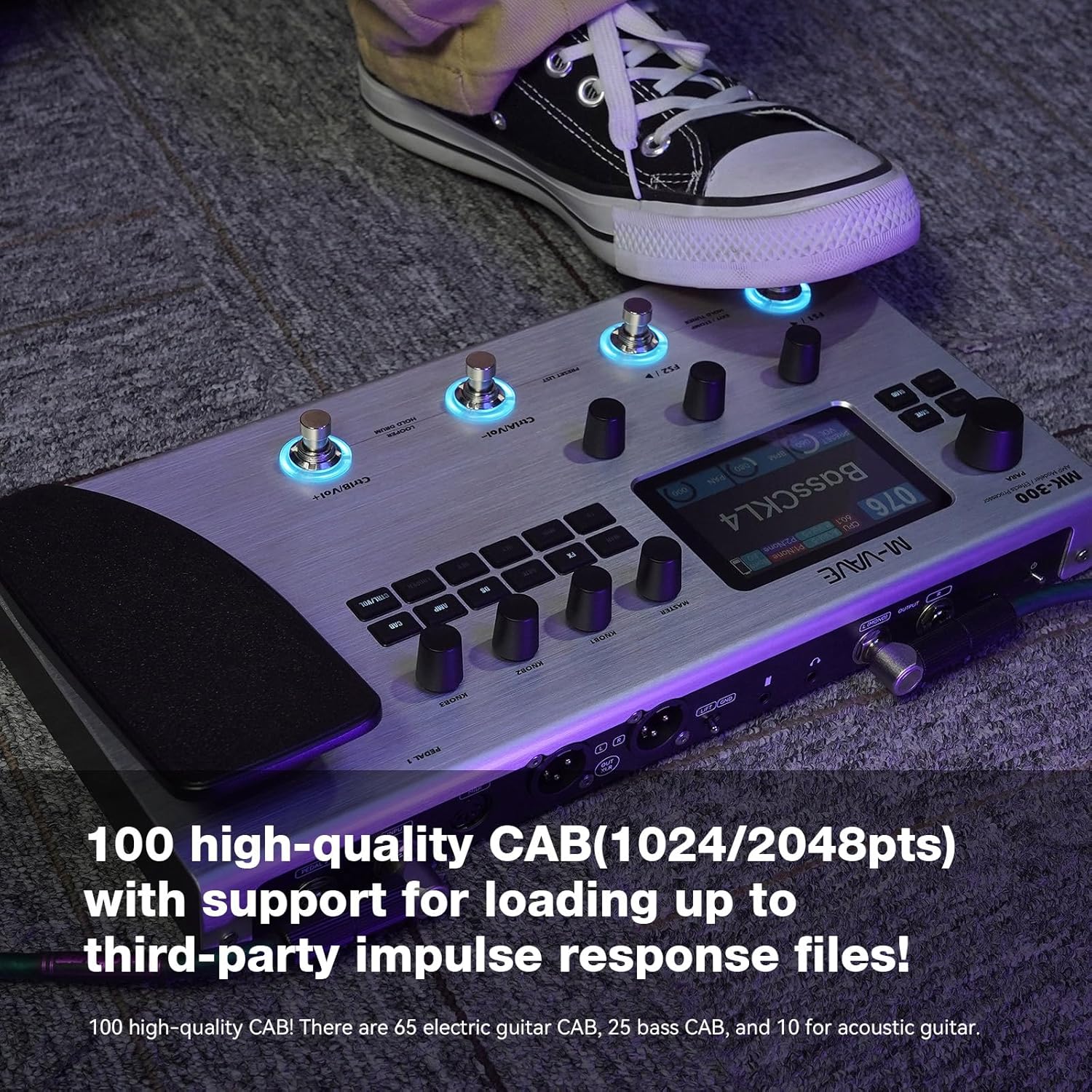 Multi-Effects Guitar Bass Pedal with 360+ Effects IRS Delay, Reverb, Modulation, Preamp, AMP Model, 160 Preset Storage, Built-in 300' LOOPER 128 Drum Machine, DS MK-300 MIDI Support