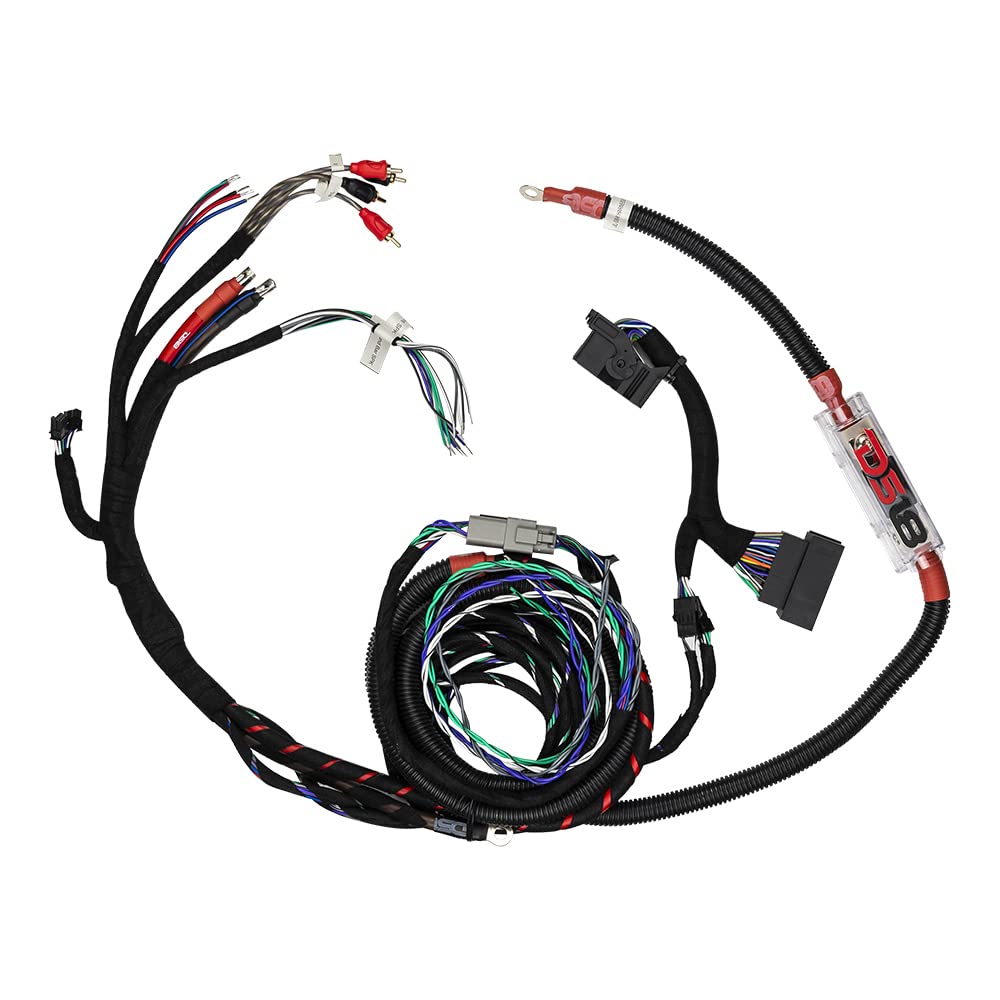 DS18 JL-Harness Plug and Play Harness for JL Sound Bar and Amplifier. RGB Cable Included on The Harness. Specially Designed to get The Proper Power and Cable Routing for Your Audio System