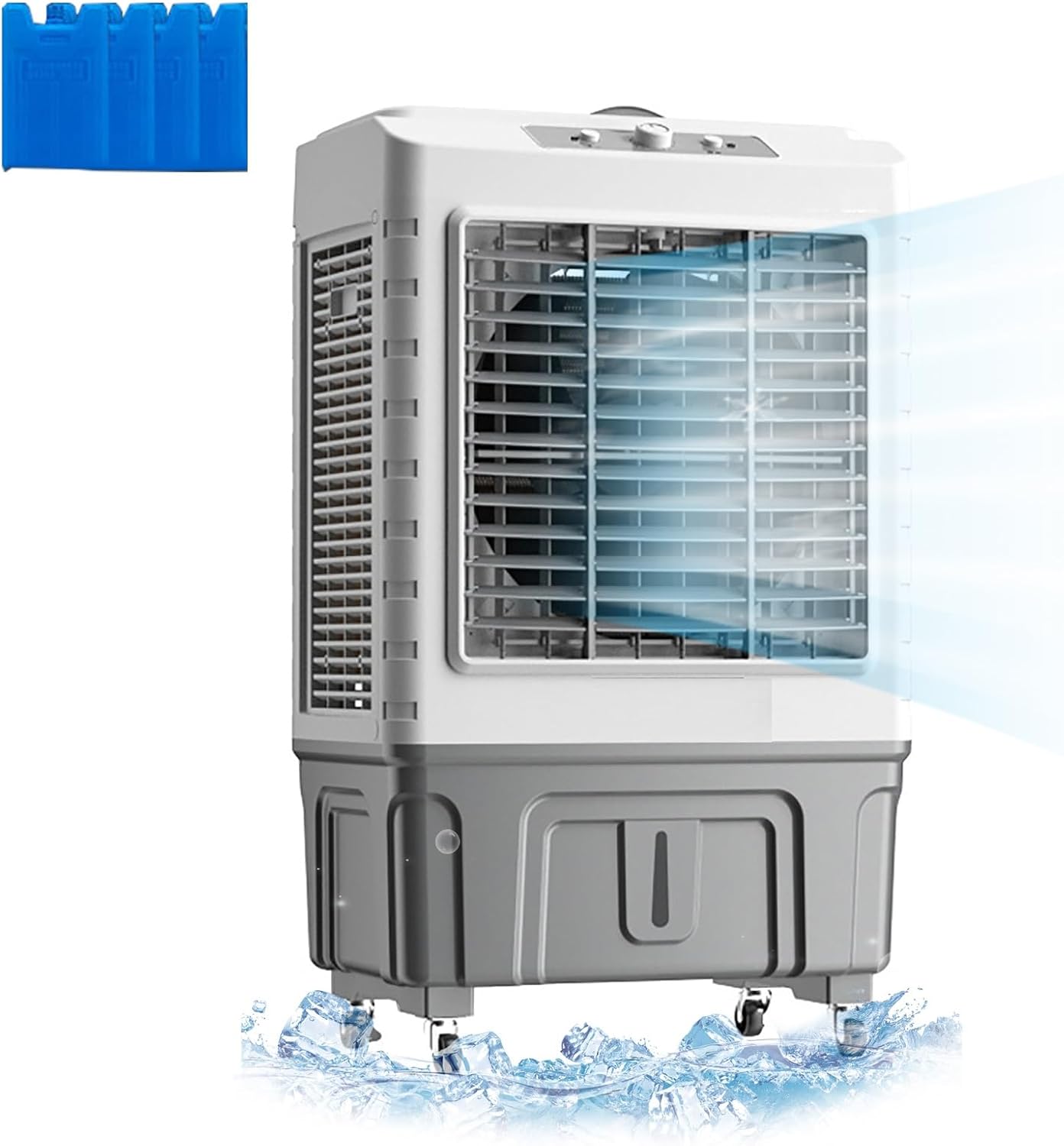 Air Conditioner Fan Evaporative Air Cooler 3 Speeds, with Misting Function, 120° Oscillation Swamp Cooler, for Office, Home, Room, Outdoor(Size:88cm-50L)