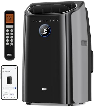Dreo Portable Air Conditioners, 12000 BTU ASHRAE (8000 BTU DOE) Smart AC Unit for Room with Drainage-free Cooling, APP/Voice/Remote, Fan & Dehumidifier, Quiet Standing AC for Bedroom, AC515S New