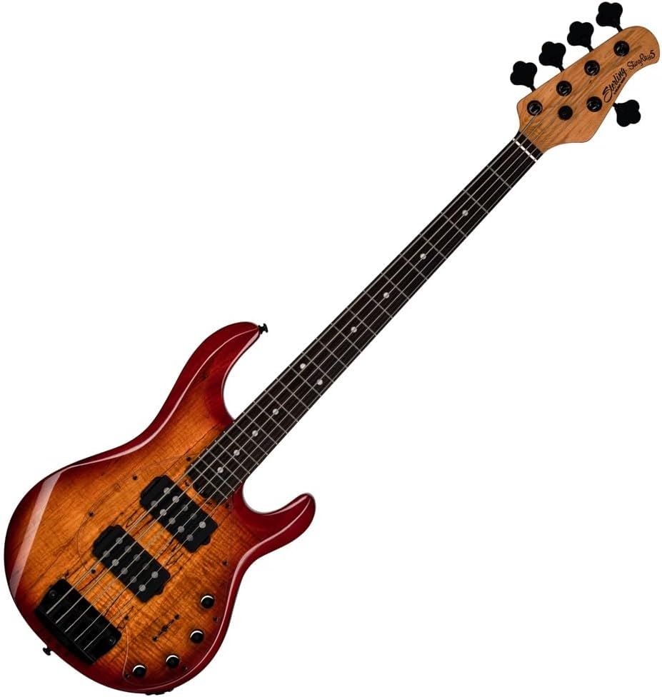 Sterling By Music Man StingRay RAY35HH 5-string Bass Guitar - Blood Orange Burst