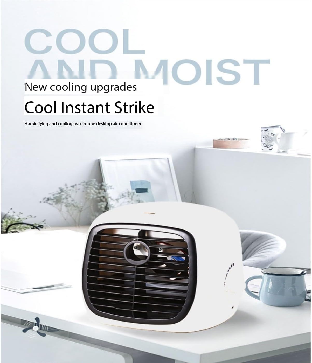 Mini Portable Air Conditioner, USB Mini Air Cooler Fan Portable Desktop Small Fan, Suitable for Home, Dormitory, Office