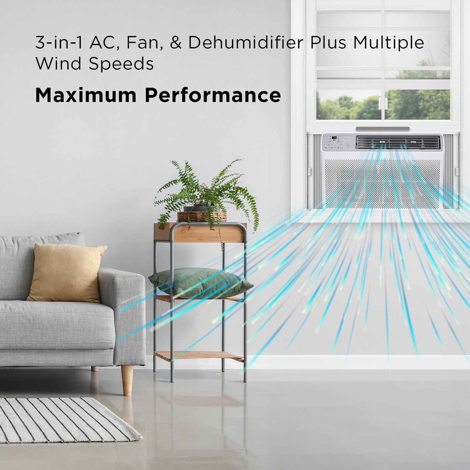 TCL H10W35W 10,000 10000 BTU Smart Window Air Conditioner, Fan & Dehumidifier, 450 Sq. Ft, Remote Control, Compatible with Alexa/Google Assistant, White