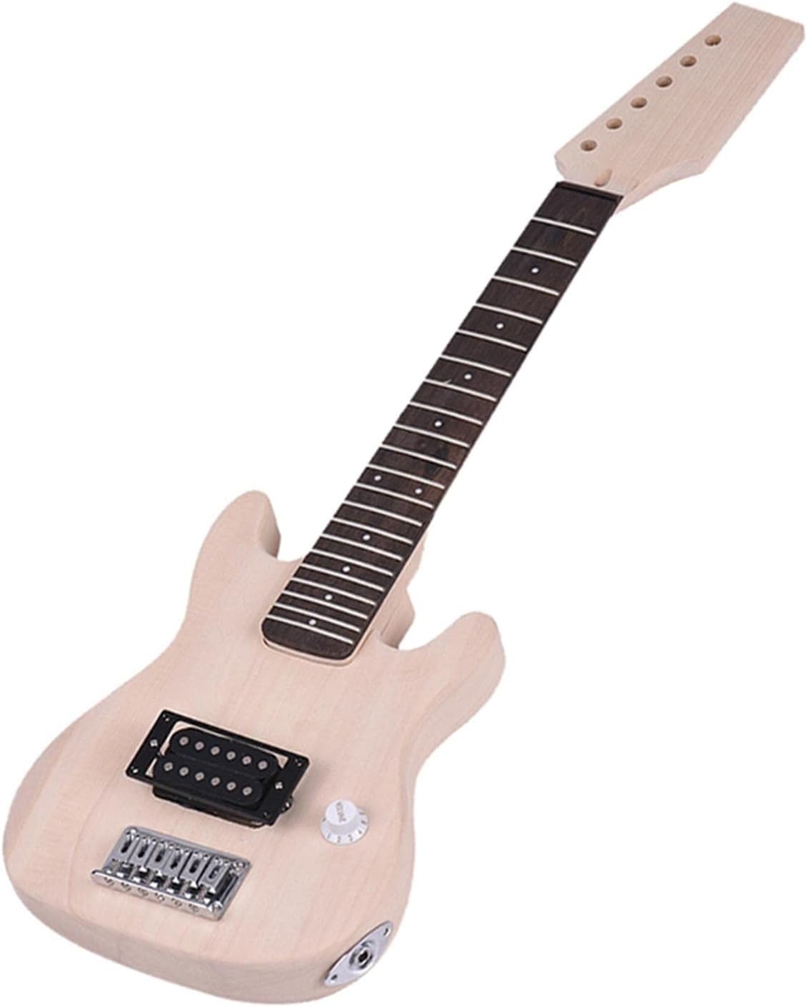 Unfinished Electric Guitar Kit Basswood Body Rosewood Fingerboard Replacement Set for ST Style Guitar Unfinished Electric Guitar Kit