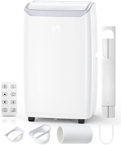 12000 BTUs Portable Air Conditioner, Cools Room up to 550 Sq. Ft., 3-IN-1 Portable AC Unit with Dehumidifier, Fan Function, Remote Control, Smart/Sleep Mode/24Hrs Timer, Window Installation Kit