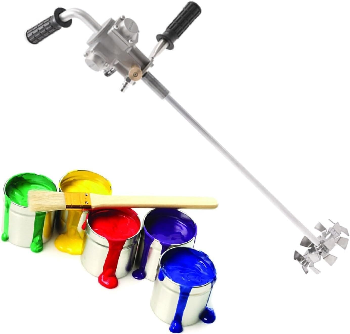 Handheld Mixer Drum Mixer,Pneumatic Paint Mixer Stirrer, Agitator Paint Mix Tool Paint Agitator Paint Mixing Machine