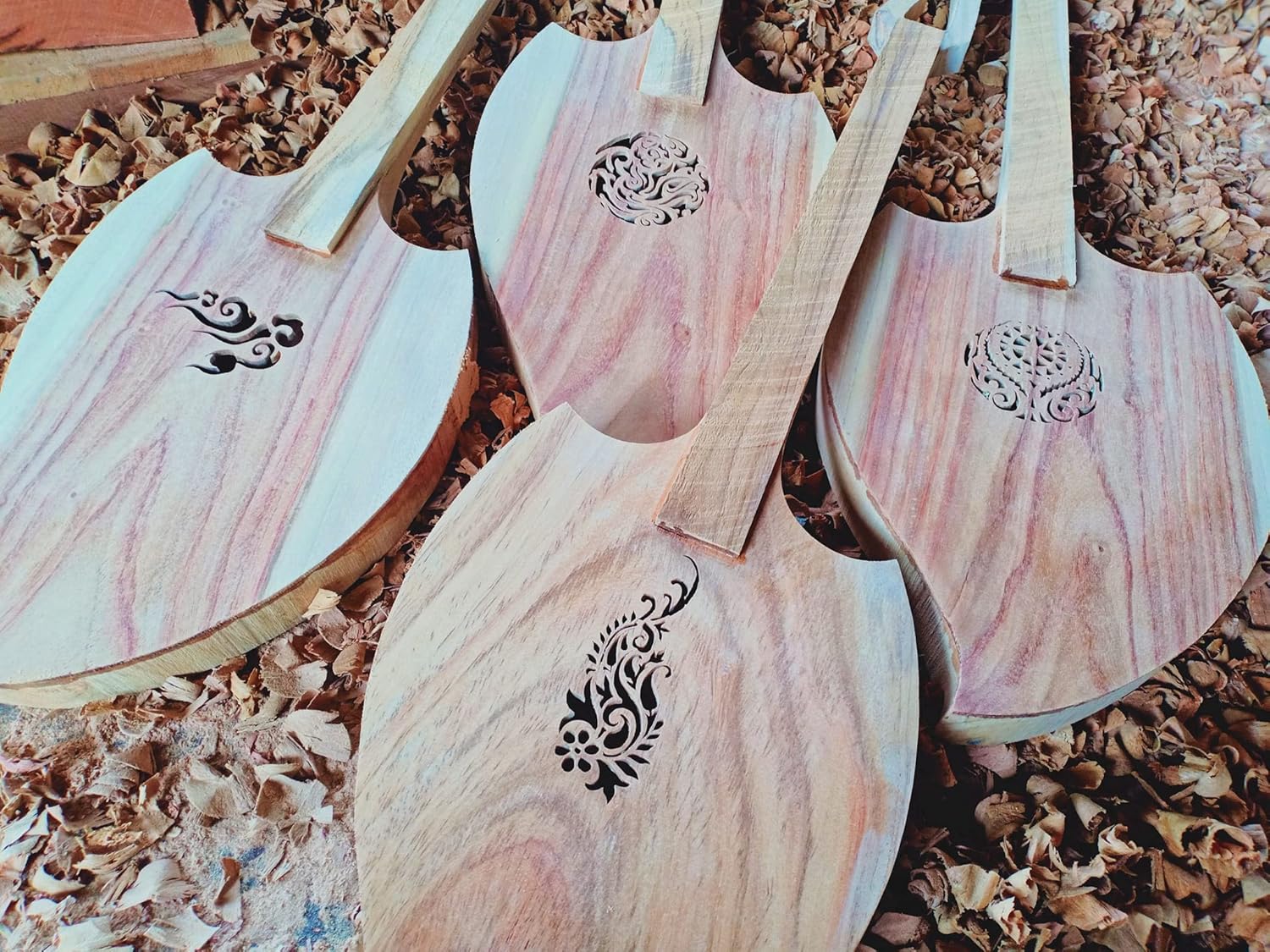 Isarn Acoustic Phin 3 Strings, Isan Thai Lao Guitar Musical Instrument, Traditional Thai Classical Musical Pin103