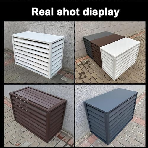Aluminum Alloy Outdoor Air Conditioner Cover, Louver Dust Cover, Waterproof Heat Pump Cover, Suitable for Air Conditioner Outdoor Unit,Grey-B110*60 * 80cm