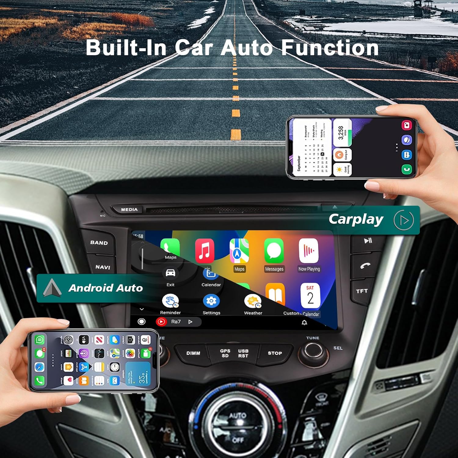 2025 New Android Car DVD Stereo Radio GPS for Hyundai Veloster 2011- Head Unit Multimedia Car Play and Android Auto Original Style Navigation Touch Screen Autoradio CANBUS Amplifier Multimedia Player