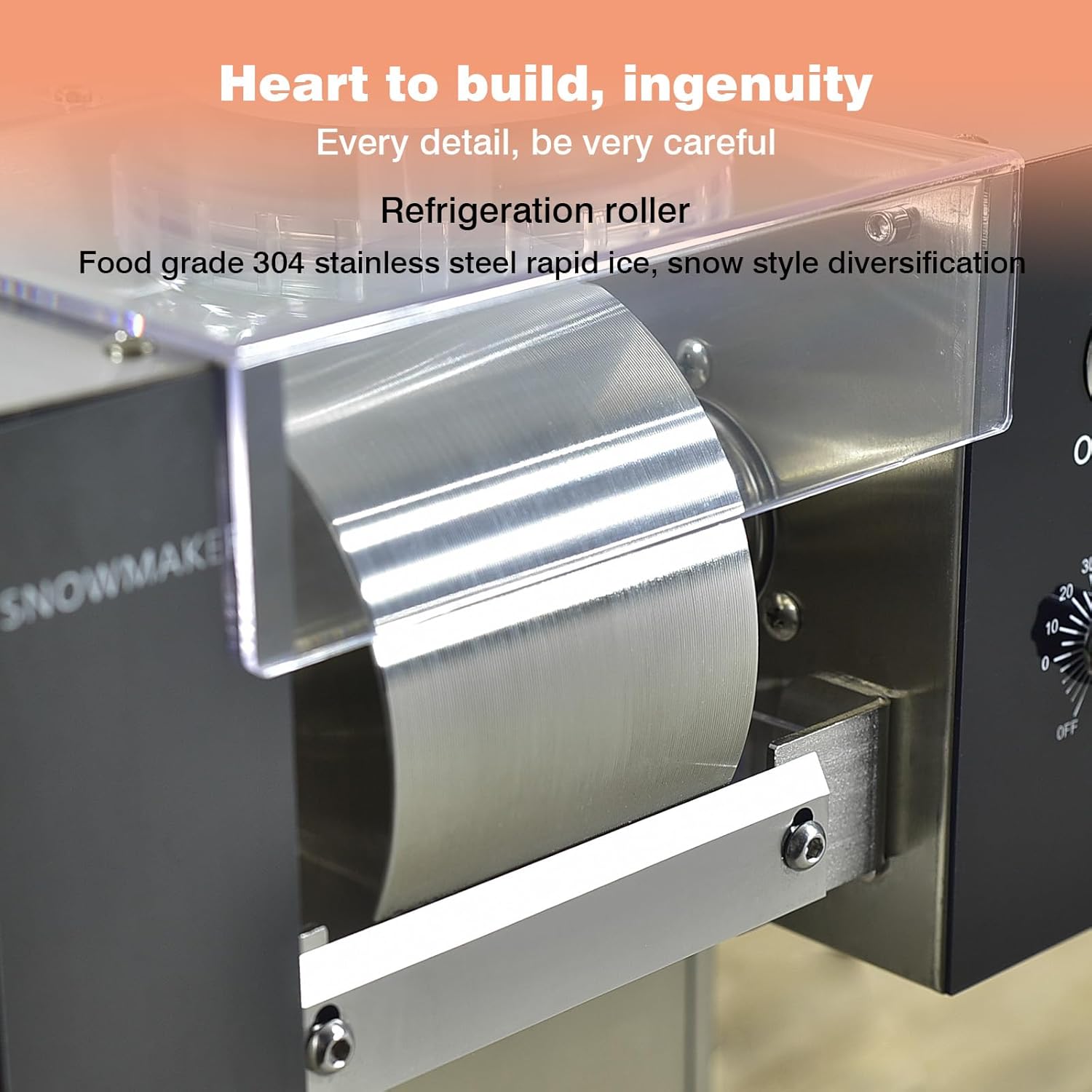 Kolice 90kg(198 lbs)/Day Snow Cone Shaver, Shaved Ice Machine, Snowflake Ice Machine, Air Cooling for Desserts Shops, Food Truck, Restaurant, Milktea Shops, etc