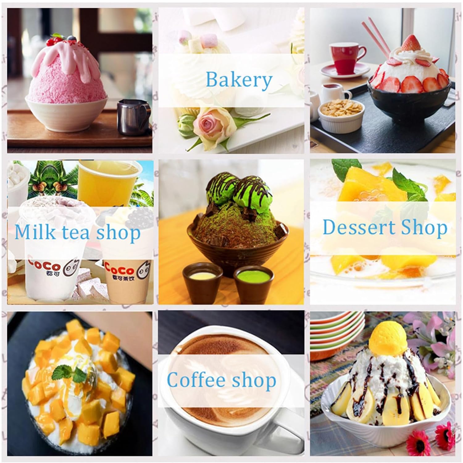 Kolice 90kg(198 lbs)/Day Snow Cone Shaver, Shaved Ice Machine, Snowflake Ice Machine, Air Cooling for Desserts Shops, Food Truck, Restaurant, Milktea Shops, etc