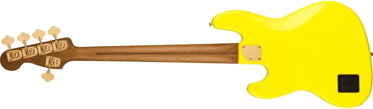 Fender MonoNeon 5-String Jazz Bass, Neon Yellow, Maple Fingerboard