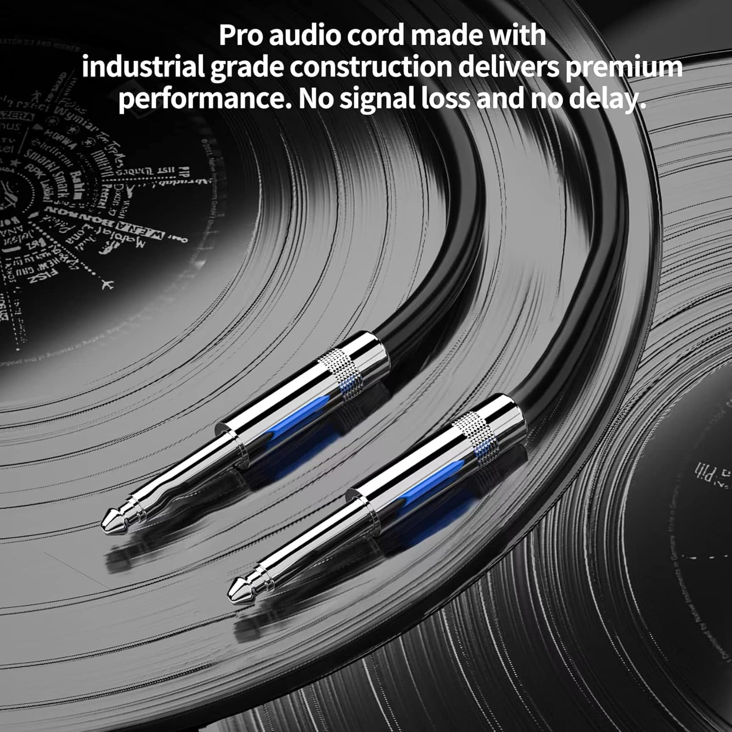 2-Pack 100ft 1/4 Inch TS Cable, Professional Quarter Inch TS Stereo Interconnect Cable