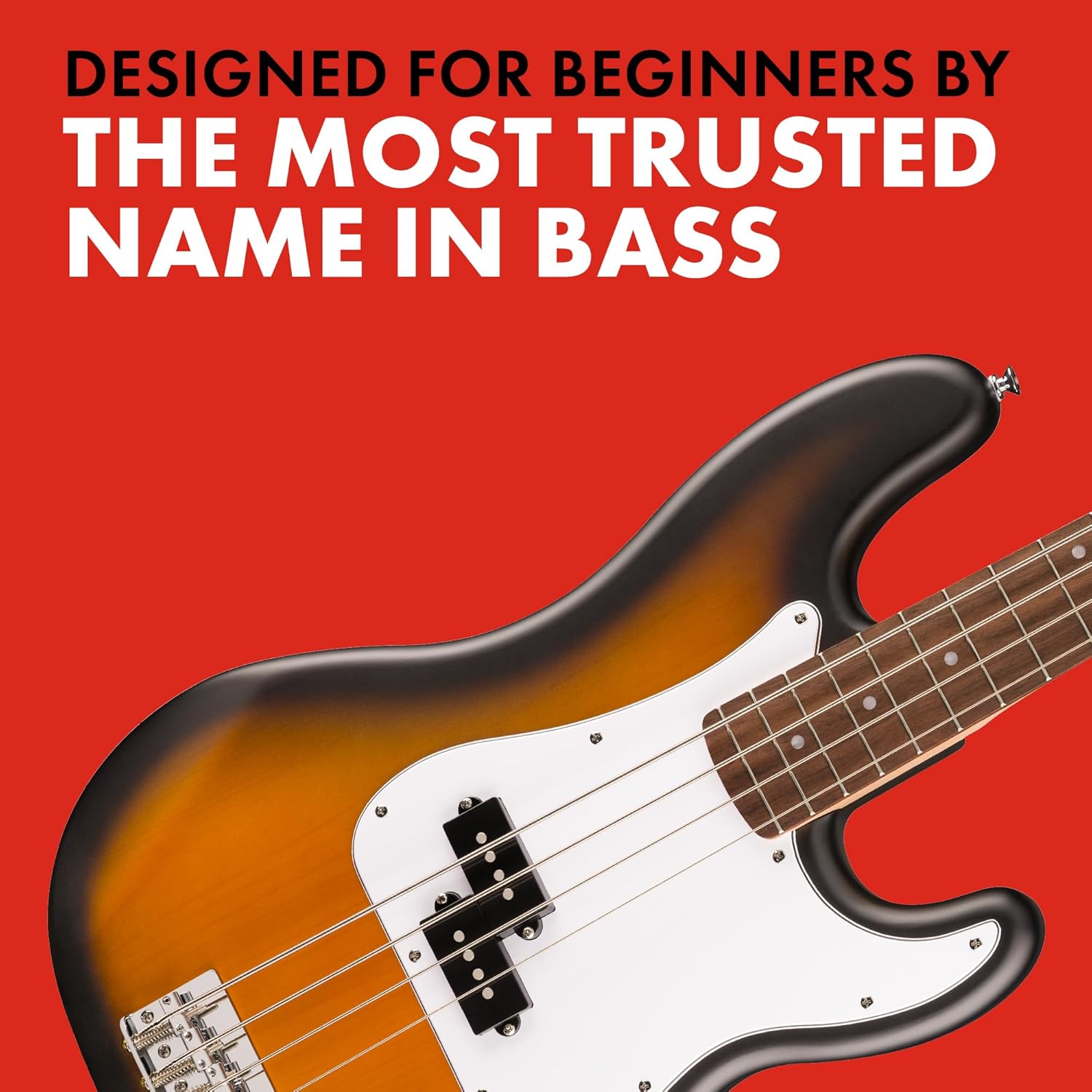 Fender Squier Debut Series Precision Bass Guitar, Beginner Guitar, with 2-Year Warranty, Includes Free Lessons, 2-Color Sunburst with Matte Finish