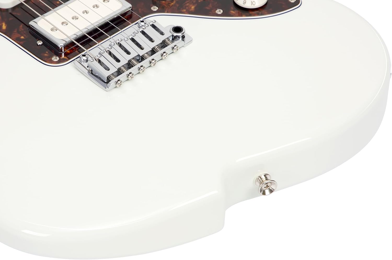 Vola Electric Guitar JZ FRO Olympic White Gloss Handmade in Japan MIJ Roasted Flame maple Neck Stainless Steel Frets Gotoh Bridge Gotoh Locking Tuner 6 Strings Modern C Neck For All Levels