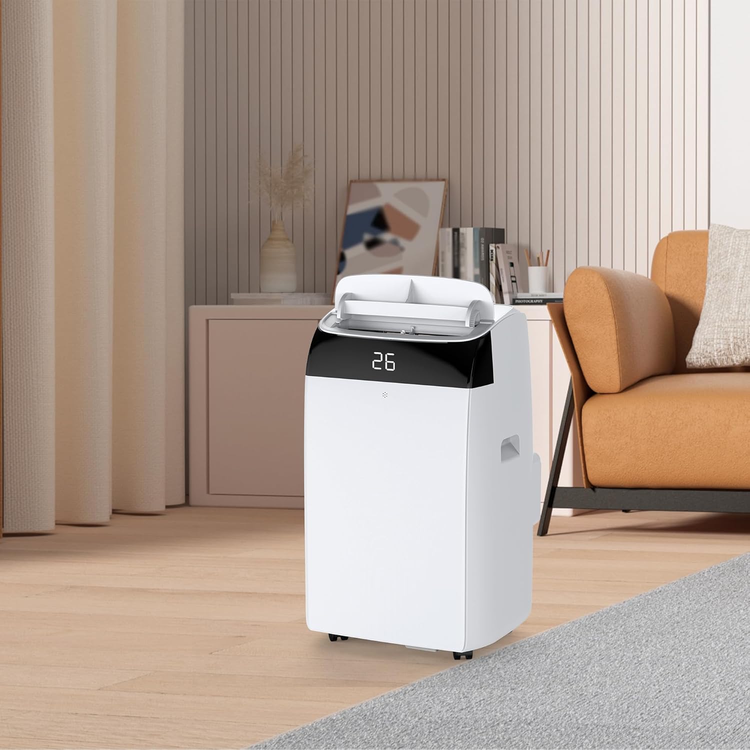 Portable Air Conditioner 12,000BTUs Room Air Conditioning Cools Up to 550 Sq.Ft, 3-In-1 AC Unit with Cooling/Dry/Fan Modes, Quiet Freestanding Air Conditioner with Remote Control, 24H Timer, for Home