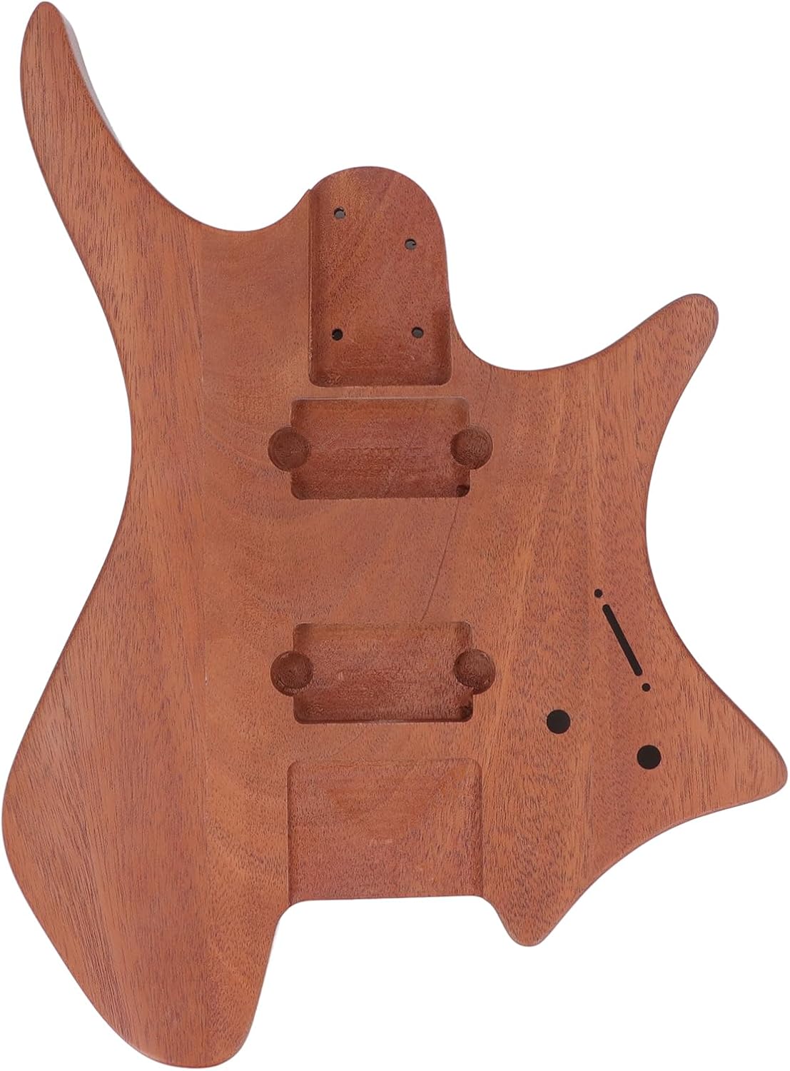 WALFRONT Mahogany Guitar Body DIY Electric Guitar Parts Unfinished Polished Mahogany Shape for Customization with Custom Neck and Hardware