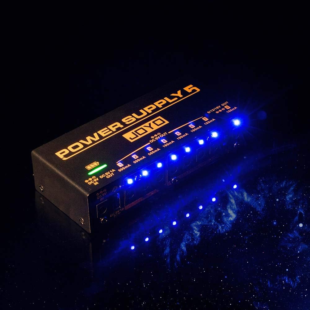 JOYO JF-16 British Sound Amp Simulator Pedal Bundle with JP-05 Pedal Power Supply Built-in Rechargeable Battery