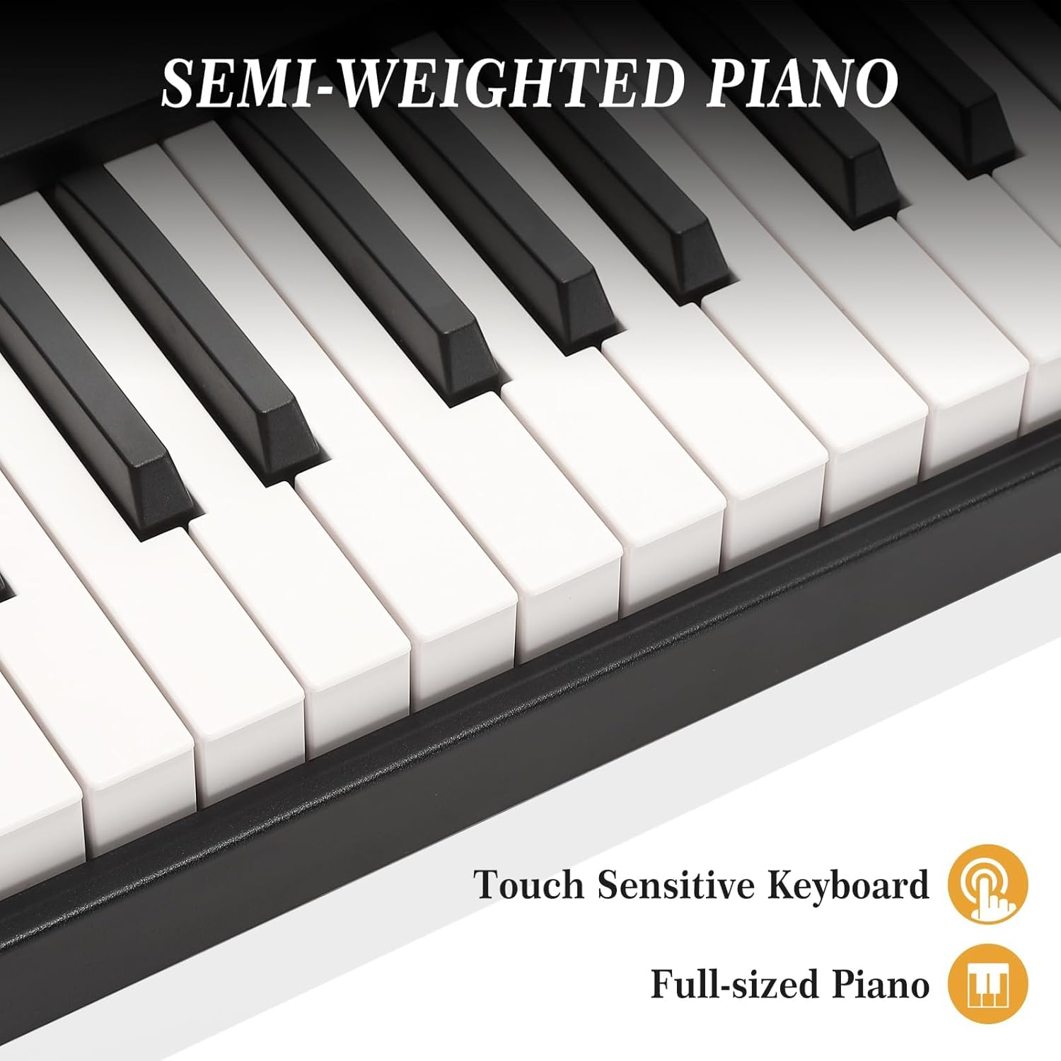 88 Key Full-Size Semi-Weighted Electronic Keyboard Piano, Portable Design with Headphones, Sustain Pedal, Power Adapter & Travel Case - Perfect for Beginners and Adult Players