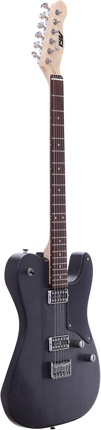 IYV- ITA-450 Solid Ash Body Telecaster Electric Guitar, Satin Black